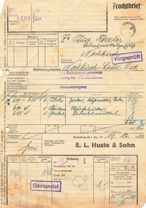 Carta de porte 1942 Bischofswerda a Lausitz Reichsbahn Zucker - Imagen 1 de 2