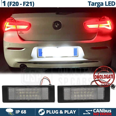 Luci TARGA LED per Bmw Serie 1 F20 15-18 PLACCHETTE CANbus 6500K Bianco GHIACCIO - Immagine 1 di 4