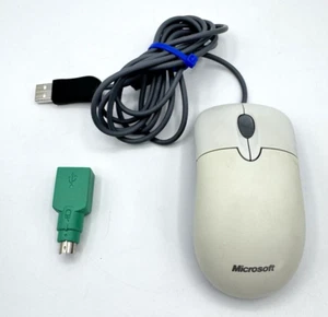 OEM MICROSOFT Basic Optical Mouse USB/PS2 Compatible P/N: X09-13962 Tested - Photo 1/9