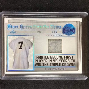 2023 A Bronx Legacy Mlb Mickey Mantle Start Spreading News Relic Platinum 4/6 - Picture 1 of 1