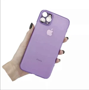 Purple Matte Slim Case iPhone 11 Pro, XS, X Cover Bundle FREE Screen Protectors - Picture 1 of 3