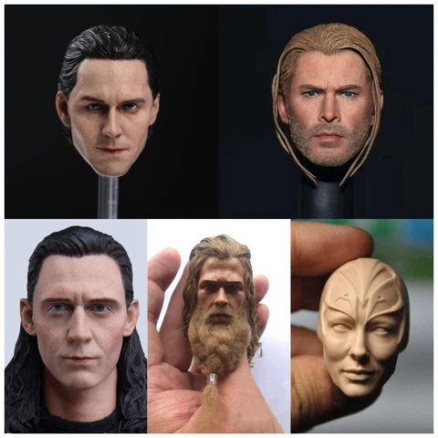 1/6 Thor Head Sculpt Model Loki Hela Fit 12" Male/Female Action Figure Phicen Cover
