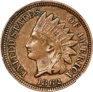 1862 INDIAN CENT MINT ERROR ROTATED DIES GRADED AU-50 BY NGC **NICE** - Picture 1 of 4