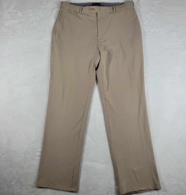 Peter Millar Wicking Pants Men's 36x32 Beige Khaki Element Golf Performance - Image 1 of 4