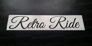 Retro Ride Glitter Vinyl Die Cut Custom Car Window Bumper Scene Sticker Decal - Picture 1 of 2