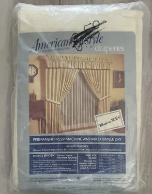 Burlington Un Par de Cortinas Color Crema 50x84" Estilo Americano Crudo Nuevo Foto 1 de 4