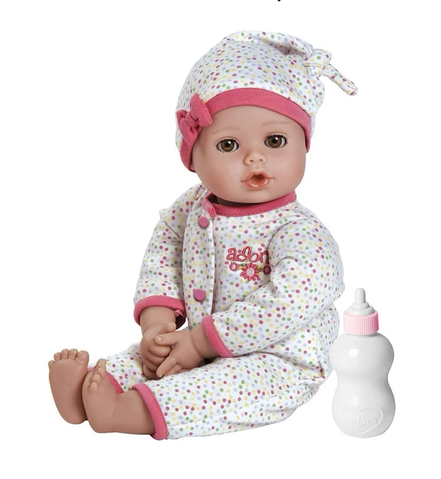 Adora Play Time Babies 13" vinilo y cuerpo suave bebé niña muñeca en conjunto de lunares Foto 1 de 4