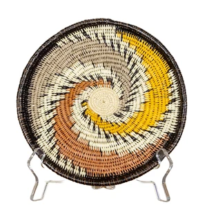 Galaxy Gold Brown White And Black Spiral Basket Plate - Picture 1 of 12