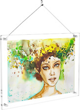  A4 Acrylic Picture Frame Clear Plexiglass Frame Hanger Photo Poster Certificate