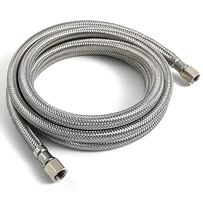 SMART CHOICE Refrigerator Water Supply Line Kit Hose 10' 5304503346 Stainless Steel Braided