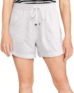 Sz 3X (22W) Time and Tru White Linen Blend Shorts Elastic/Tie Waist Relaxed Fit - Picture 1 of 6