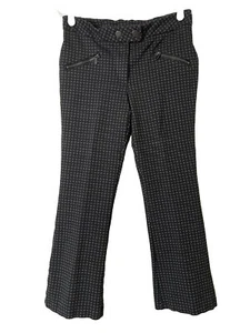 Pantalones para mujer Time and Tru negros grises a cuadros talla 6 imitación cremallera bolsillos elásticos - Imagen 1 de 8