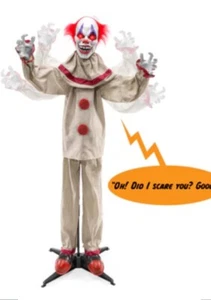 Scary Harry the Motion Activated Animatronic Killer Clown, Halloween Prop - New - Picture 1 of 1