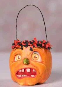 Jorge De Rojas Halloween Jackie Pumpkin Candy Bucket or Lantern - Picture 1 of 2