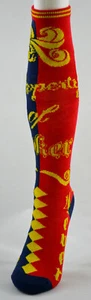 Calcetines gráficos Harley Quinn DC Comics para mujer hasta la rodilla hasta la rodilla BioWorld rojos/azules nuevos con etiquetas - Imagen 1 de 2