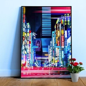 Neon Night City: Tokio, Japón - póster estético, póster de neón - Imagen 1 de 10