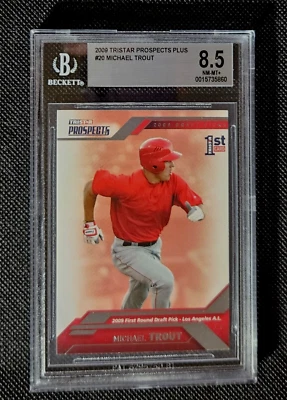 Mike Trout 2009 Tristar Rookie #20 graded 8.5 NM-MT+ by Beckett - Image 1 of 2