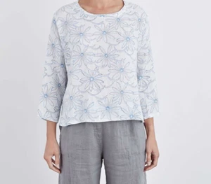 LAST ONE Cut-Loose Hi Low 3/4 Sleeve Large Top in Linen- NEW NWT - Picture 1 of 2