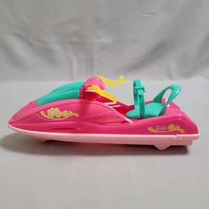 Barbie Camping Fun On The Go Jet Ski Water Craft Accessory 2014 Mattel Pink - Picture 1 of 7