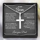 To My Son Necklace Cross Pendant Gift For Son From Dad Christian Jewelry Men Boy