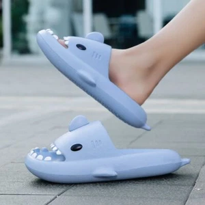 Zapatillas de tiburón toboganes de baño chanclas familiares hogar exterior zapatos sandalia divertida - Imagen 1 de 96