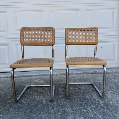 Juego de 2 sillas Cesca para niños vintage modernas de mediados de siglo para niños Foto 1 de 4