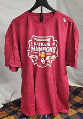 Oklahoma Sooners Softbol Campeones Nacionales 2022 Hombre Talla 2XL Rojo Foto 1 de 4