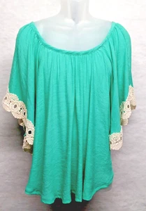Wrangler Top New Size Medium Butterfly Style  angel Wing Crochet Sleeve Blouse - Picture 1 of 6
