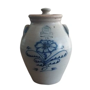 Vtg ROWE  Limited Production Series Crock Jar w/Lid Handles Floral  10.25" - Picture 1 of 15