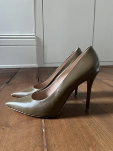 CELINE Stiletto Corte Donna | Pelle Piena Made In Italy | Taupe Oliva | 37,5 - Foto 1 di 12