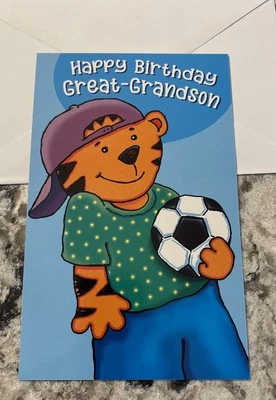 Tarjeta de felicitación Stockwell cumpleaños GRANDE - NIETO balón de fútbol Love You 5'x7,75" Foto 1 de 4