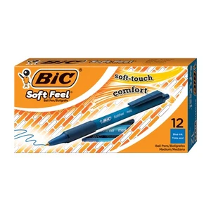 BIC Soft Feel Blau Druckkugelschreiber, Mittlere Spitze (1,0 mm), 12 Stück - Bild 1 von 5