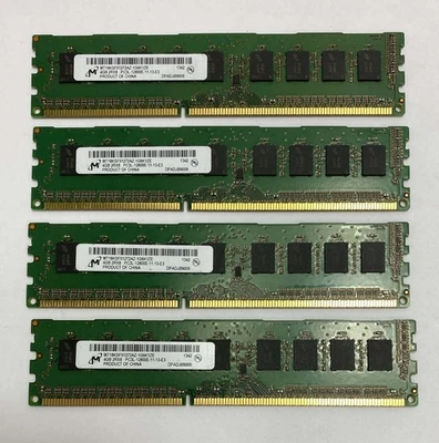 16GB Kit (4 x 4GB) Micron HP 662609-571 PC3-12800E 1600MHz UDIMM Server Memory - Image 1 of 3