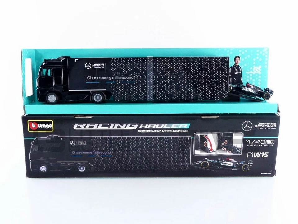 BBURAGO 1/43 - MERCEDES-BENZ ACTROS CAB MERCEDES-AMG F1 + W15 - 2024 (G. RUSSELL - Image 1 of 1