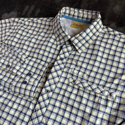 Cabelas Men XL Plaid Long Sleeve Button Up Shirt Outdoor Adventure - Image 1 of 4