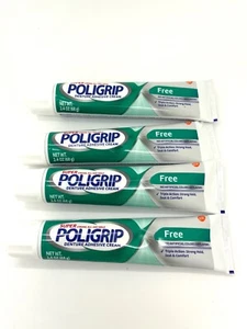 Crema adhesiva parcial y dentaduras postizas sin zinc Super Poligrip, 2,4 onzas - PAQUETE DE 4 - Imagen 1 de 5