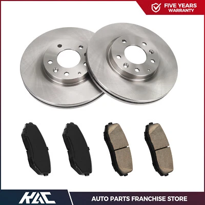 6 peças de rotores de freio dianteiro e pastilhas de freio para 2007-2009 2010 2011 2012 Mazda CX-7 - Imagem 1 de 4