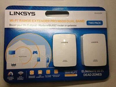 Linksys Wi-Fi Range Extender Pro N600 Dual Band -Two Pack (boost wifi signal) - Image 1 of 2
