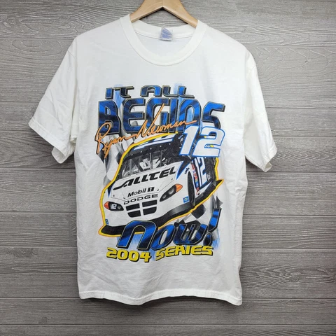 Vintage Gildan 2004 NASCAR Ryan Newman Double Sided Tshirt Size Large Cover