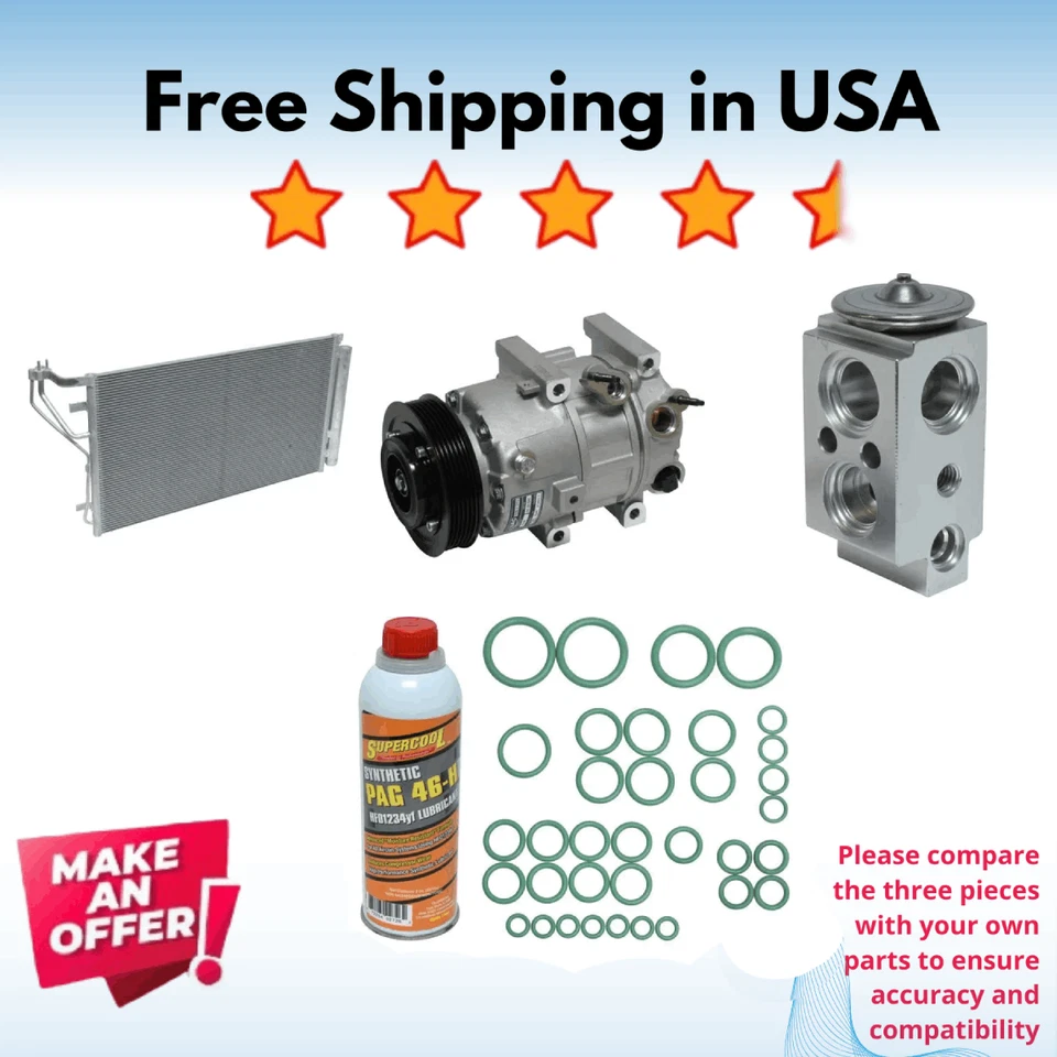 Compresor, condensador y válvula aire acondicionado apto para Kia Optima 2017-2018 Foto 1 de 1