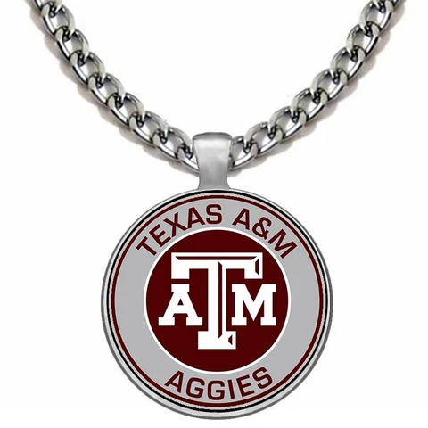 Large Texas A&M Aggies Mens Womens 24" Stainless Steel Chain Pendant Necklace D5 Cover