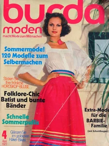 altes Burda Modeheft Ausgabe 4 von 1977  komplett mit Anleitung + Schnittmuster - Bild 1 von 21