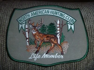 Jagdverein - Szene von Hirschen im Wald - Vintage - groß - zum Aufbügeln - Lebensmitglied - Bild 1 von 4