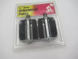 NOS Murray 9/16" Thread Reflectorized Bicycle / Bike Pedals BMX NEW Metal - Picture 1 of 9