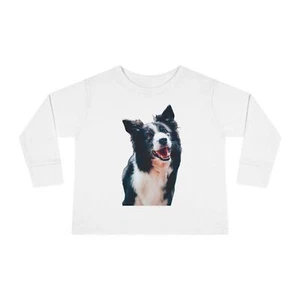 Cute Dog Toddler Long Sleeve Tee, Kids Animal T-Shirt, Gift for Dog Lovers, - Picture 1 of 13