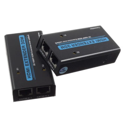 3D 1080P IR LAN Extender Adapter Cat5e Cat6  RJ45 Cable Lead 30m PS4 Xbox Apple - Image 1 of 4