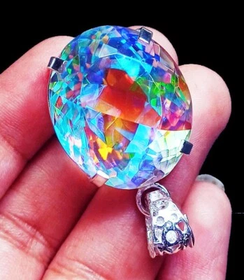 Mystic Quartz Multi-Color GS Solid Silver Pendant Loose Gems 80.85 Ct Certified - Image 1 of 4