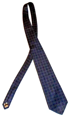 Corbata Calvin Klein patrón cuadrado geométrico 100 % seda azul y púrpura corbata Foto 1 de 4