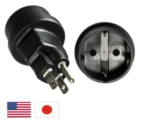 DINIC Reisestecker für USA Amerika u. Japan auf Schuko, 3-Pin Netzadapter - Bild 1 von 6