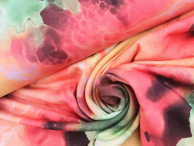 SWEAT Stoff Sweatshirt kuschlig Lava Bubble GRÜN ORANGE ROT EUR 19,98/m - Bild 1 von 2